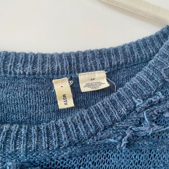 Anthropologie, Moth  Pullover Shaggy‎ Sweater in Teal, Size Medium - Picture 3 of 6
